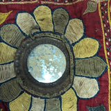 Antique Finely Hand-embroidered Mirrored Wall Hanging