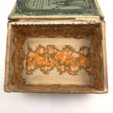 Victorian Wallpaper Covered and Lined Box with Portrait and Seaweed Patterns