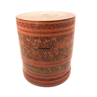 Beautiful Antique Burmese Lacquered Betel Box with Original Interior Trays
