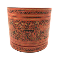 Beautiful Antique Burmese Lacquered Betel Box with Original Interior Trays