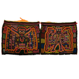 Finely Hand Sewn Double Panel Vintage Kuna Mola with Winged Figures