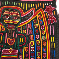 Finely Hand Sewn Double Panel Vintage Kuna Mola with Winged Figures