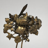 Ornate Japanese Kanzashi Hair Pin with Koi Fish and Beetle
