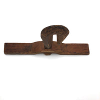 Curious Old Carved Pine Hook with Threaded Bolt