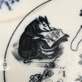 SOLD (for YB) Vieillard Bordeaux c. 1850s French Faience Blue & White Rebus Plates - Set of 6