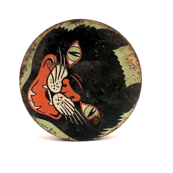 T Cohn Black Cat Tin Noisemaker  c. 1940s