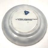 SOLD (for YB) Vieillard Bordeaux c. 1850s French Faience Blue & White Rebus Plates - Set of 6