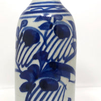 Japanese Sake Bottle with Hand-painted Underglaze Blue Decoration