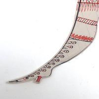 First Floor. All. Wool. 1 Yard. Antique Leg Shaped Calligraphic Ink Drawing