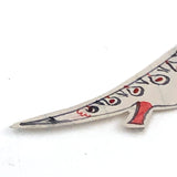 First Floor. All. Wool. 1 Yard. Antique Leg Shaped Calligraphic Ink Drawing