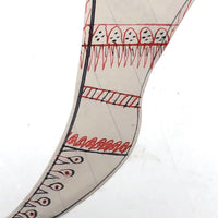 First Floor. All. Wool. 1 Yard. Antique Leg Shaped Calligraphic Ink Drawing