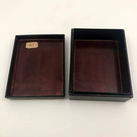 Hand-painted Gold on Black Japanese Lacquer Box with Figure, Signed