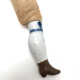Antique Porcelain and Sawdust Stuffed Doll Legs, A Pair