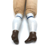 Antique Porcelain and Sawdust Stuffed Doll Legs, A Pair
