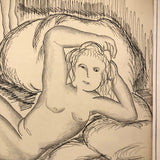 Francesca Seulitrinic 1927 Ink and Pencil Reclining Nude