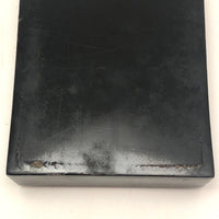 Hand-painted Gold on Black Japanese Lacquer Box with Figure, Signed