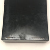 Hand-painted Gold on Black Japanese Lacquer Box with Figure, Signed