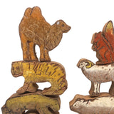 Unusual and Terrific Old Made in Japan Painted Wooden Animal Blocks