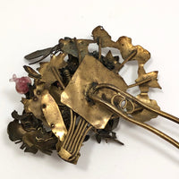 Ornate Japanese Kanzashi Hair Pin with Koi Fish and Beetle
