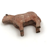 Charming Old Hand-carved Wooden Cow with Leather Ears