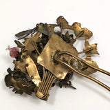 Ornate Japanese Kanzashi Hair Pin with Koi Fish and Beetle