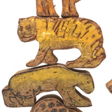 Unusual and Terrific Old Made in Japan Painted Wooden Animal Blocks