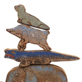 Unusual and Terrific Old Made in Japan Painted Wooden Animal Blocks