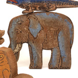 Unusual and Terrific Old Made in Japan Painted Wooden Animal Blocks