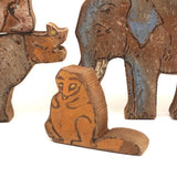 Unusual and Terrific Old Made in Japan Painted Wooden Animal Blocks