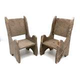 Two (Large Doll Scale) Old Handmade Chairs And Bench