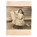 Beautiful Old Mounted Photograph of Girl Showing Off Her Lace