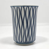Japanese Blue Striped Porcelain Sake Cup