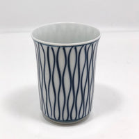 Japanese Blue Striped Porcelain Sake Cup