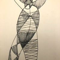 James Bone "Talent" Harlequin Ink Drawing 1961