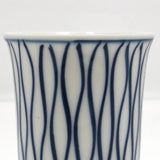 Japanese Blue Striped Porcelain Sake Cup