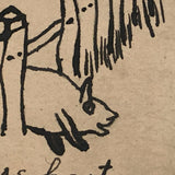 Excuse the Haste and Bad Pen, Antique Hand-drawn Postcard