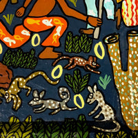 African Folk Art Painting with Handwritten Story on Reverse