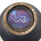 Stunning Amphora Shaped Raku Pottery Vase with Iridescent Luster Glaze