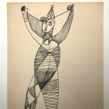 James Bone "Talent" Harlequin Ink Drawing 1961