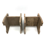 Two (Large Doll Scale) Old Handmade Chairs And Bench