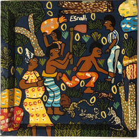 African Folk Art Painting with Handwritten Story on Reverse