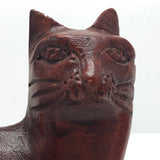 Reddish Stained Carved Folk Art Cat