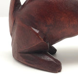 Reddish Stained Carved Folk Art Cat