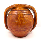 Rainbow Pottery North Carolina 1930s Orange Double Handled Large "Apothecary Jar" Vase