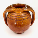 Rainbow Pottery North Carolina 1930s Orange Double Handled Large "Apothecary Jar" Vase