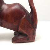 Reddish Stained Carved Folk Art Cat