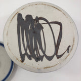 Beautiful Blue and White Lidded Porcelain Canister with Handpainted Ginko Leaf Design