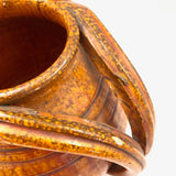 Rainbow Pottery North Carolina 1930s Orange Double Handled Large "Apothecary Jar" Vase