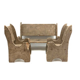 Two (Large Doll Scale) Old Handmade Chairs And Bench