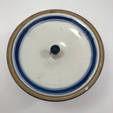 Beautiful Blue and White Lidded Porcelain Canister with Handpainted Ginko Leaf Design